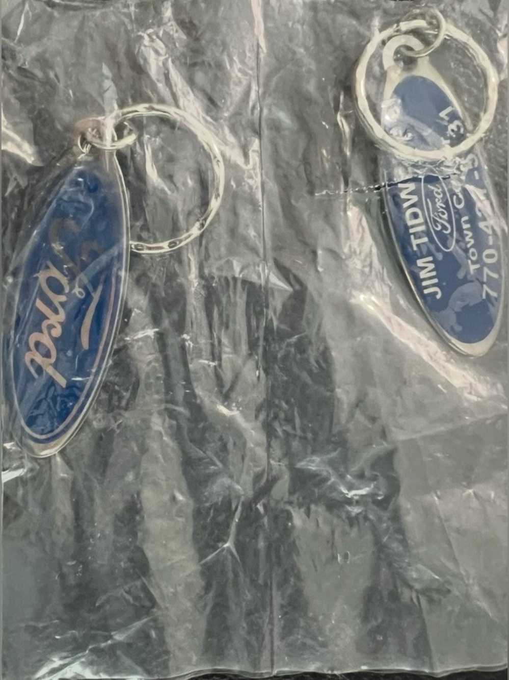 🍄 New Ford Blue Oval Logo Key Rings 2.5” Long 2 Pieces Keychain Keyholder